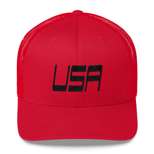 USA Designs - Embroidered Trucker Hat - USA