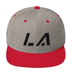Louisiana - Flat Brim Hat - Black Embroidery - LA - Many Hat Color Options Available