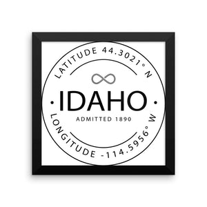 Idaho - Framed Print - Latitude & Longitude