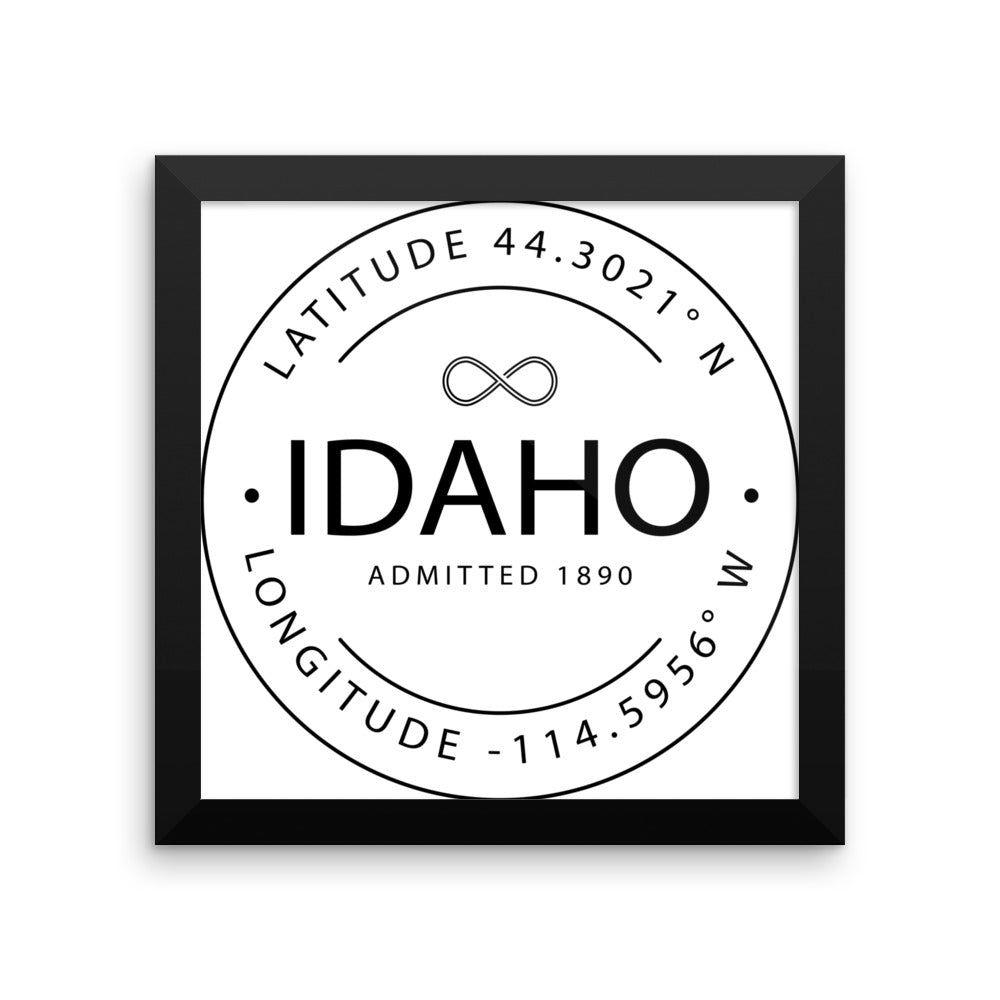Idaho - Framed Print - Latitude & Longitude
