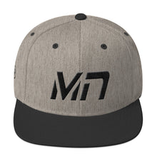 Minnesota - Flat Brim Hat - Black Embroidery - MN - Many Hat Color Options Available