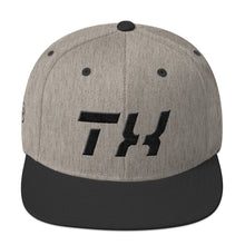 Texas - Flat Brim Hat - Black Embroidery - TX - Many Hat Color Options Available