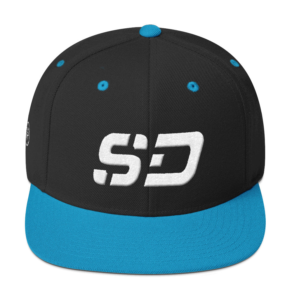 South Dakota - Flat Brim Hat - White Embroidery - SD - Many Hat Color Options Available