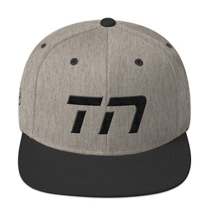 Tennessee - Flat Brim Hat - Black Embroidery - TN - Many Hat Color Options Available