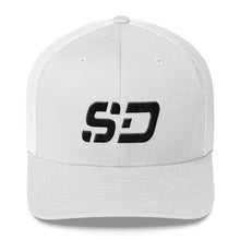 South Dakota - Mesh Back Trucker Cap - Black Embroidery - SD - Many Hat Color Options Available
