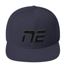 Nebraska - Flat Brim Hat - Black Embroidery - NE - Many Hat Color Options Available