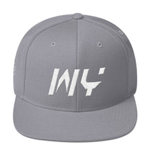 Wyoming - Flat Brim Hat - White Embroidery - WY - Many Hat Color Options Available