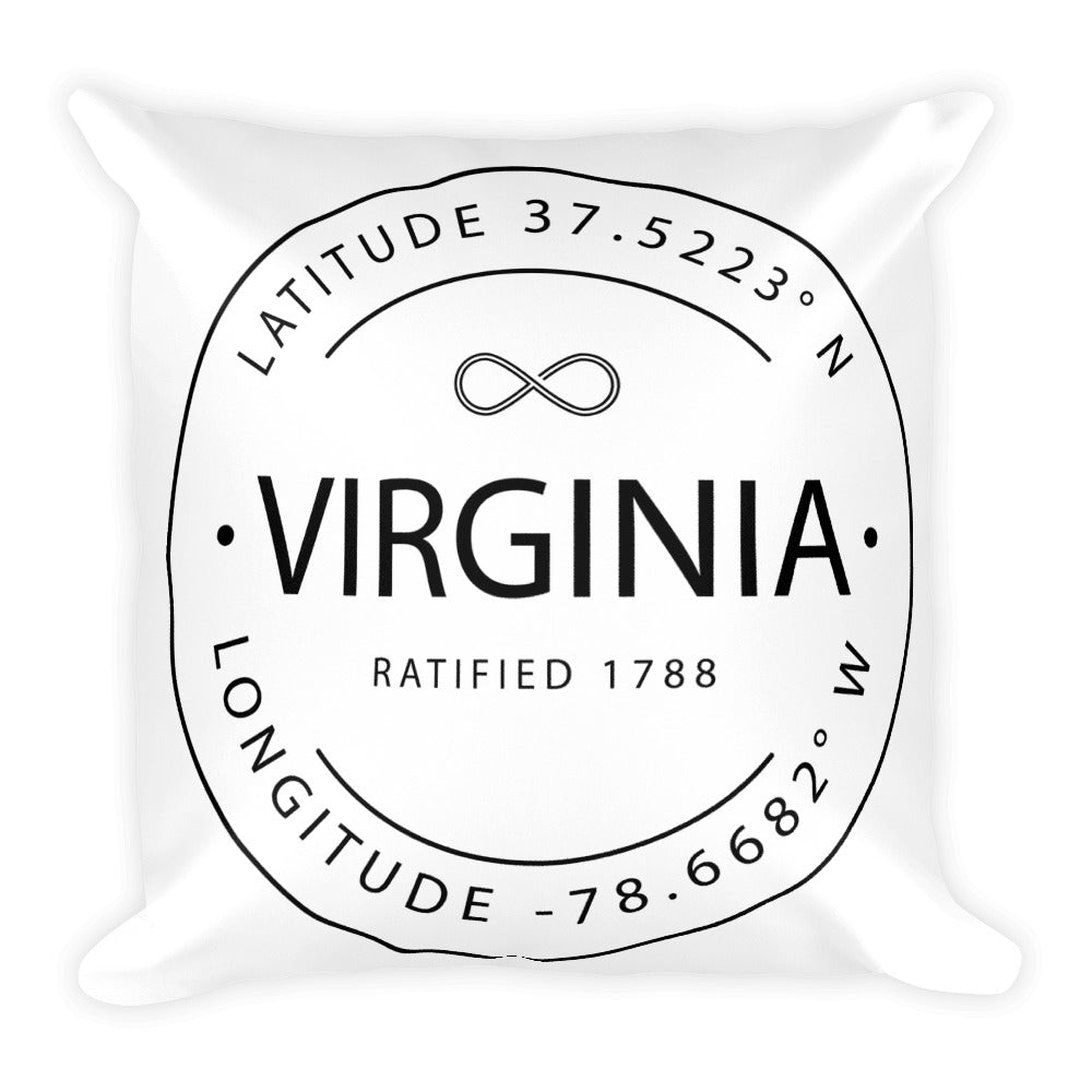 Virginia - Throw Pillow - Latitude & Longitude