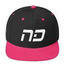North Dakota - Flat Brim Hat - White Embroidery - ND - Many Hat Color Options Available