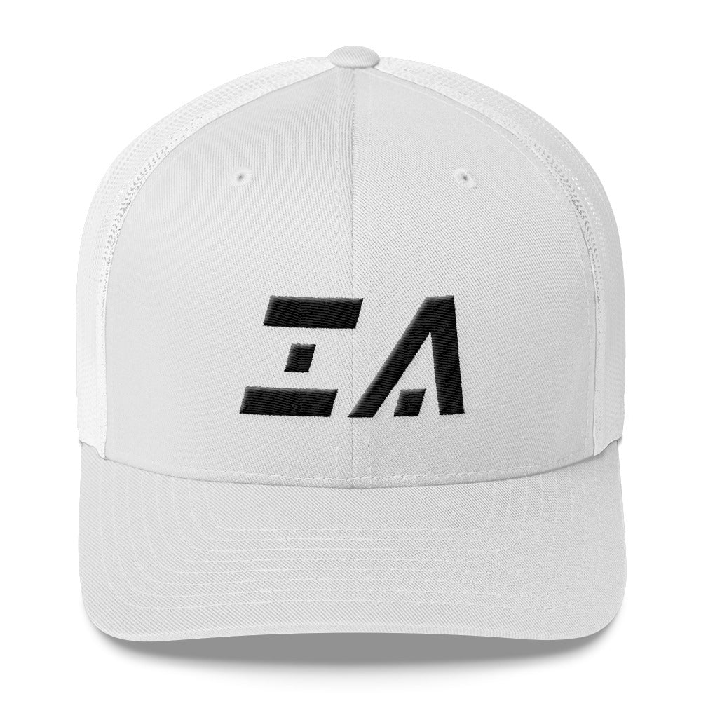 Iowa - Mesh Back Trucker Cap - Black Embroidery - IA - Many Hat Color Options Available