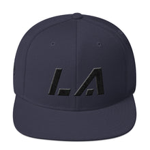 Louisiana - Flat Brim Hat - Black Embroidery - LA - Many Hat Color Options Available