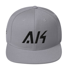 Alaska - Flat Brim Hat - Black Embroidery - AK - Many Hat Color Options Available