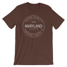 Maryland - Short-Sleeve Unisex T-Shirt - Latitude & Longitude