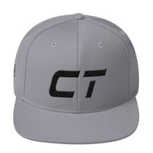 Connecticut - Flat Brim Hat - Black Embroidery - CT - Many Hat Color Options Available