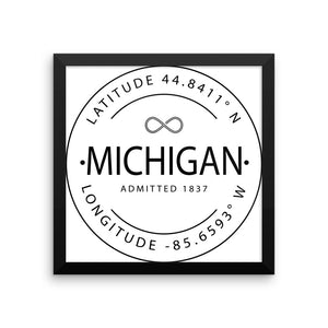 Michigan - Framed Print - Latitude & Longitude