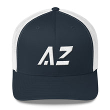 Arizona - Mesh Back Trucker Cap - White Embroidery - AZ - Many Hat Color Options Available