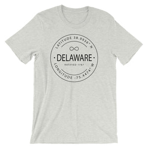 Delaware - Short-Sleeve Unisex T-Shirt - Latitude & Longitude