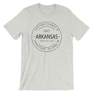 Arkansas - Short-Sleeve Unisex T-Shirt - Latitude & Longitude