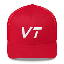 Vermont - Mesh Back Trucker Cap - White Embroidery - VT - Many Hat Color Options Available