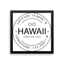Hawaii - Framed Print - Latitude & Longitude