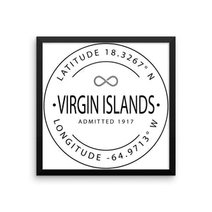 Virgin Islands - Framed Print - Latitude & Longitude