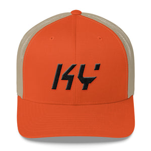 Kentucky - Mesh Back Trucker Cap - Black Embroidery - KY - Many Hat Color Options Available