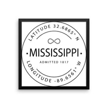 Mississippi - Framed Print - Latitude & Longitude