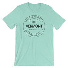 Vermont - Short-Sleeve Unisex T-Shirt - Latitude & Longitude
