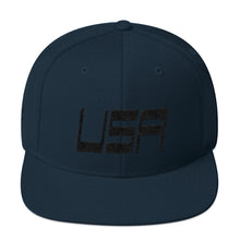USA Designs - Embroidered Flat Brim, Snapback Hat - USA