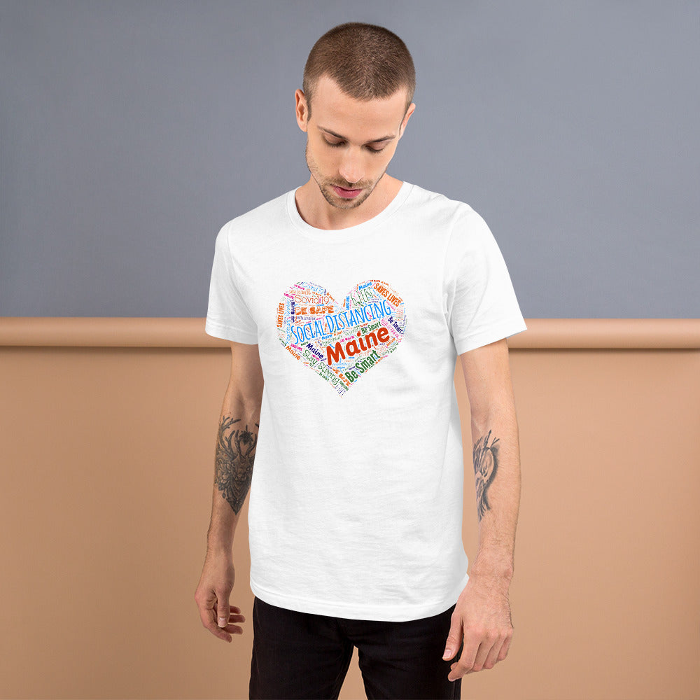 Maine - Social Distancing - Short-Sleeve Unisex T-Shirt