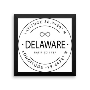 Delaware - Framed Print - Latitude & Longitude