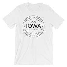 Iowa - Short-Sleeve Unisex T-Shirt - Latitude & Longitude