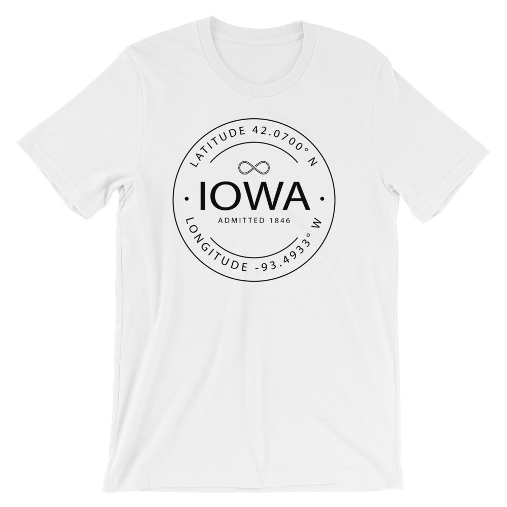 Iowa - Short-Sleeve Unisex T-Shirt - Latitude & Longitude