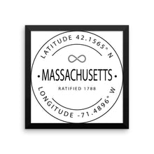 Massachusetts - Framed Print - Latitude & Longitude