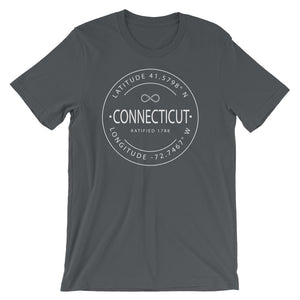 Connecticut - Short-Sleeve Unisex T-Shirt - Latitude & Longitude