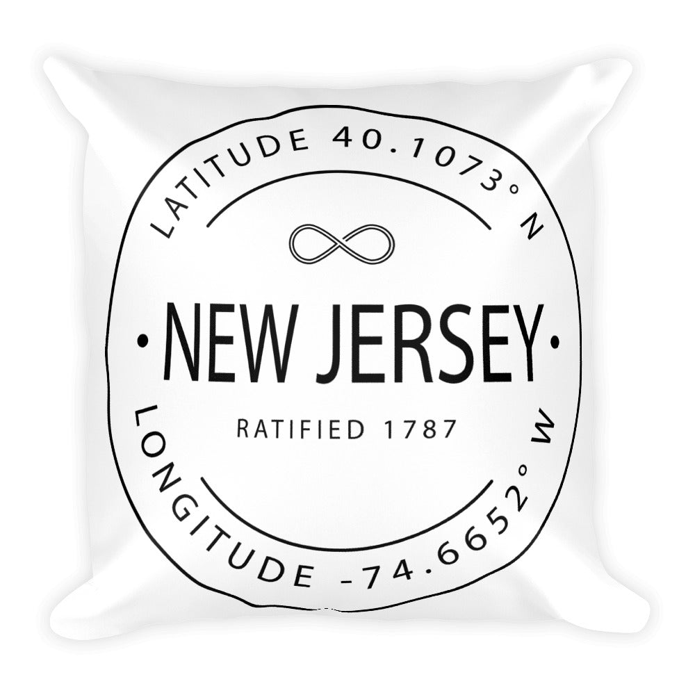 New Jersey - Throw Pillow - Latitude & Longitude