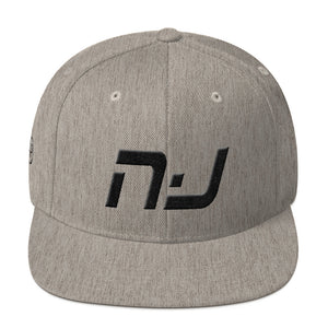 New Jersey - Flat Brim Hat - Black Embroidery - NJ - Many Hat Color Options Available
