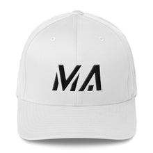 Massachusetts - Structured Twill Cap - Black Embroidery - MA - Many Hat Color Options Available