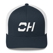 Ohio - Mesh Back Trucker Cap - White Embroidery - OH - Many Hat Color Options Available