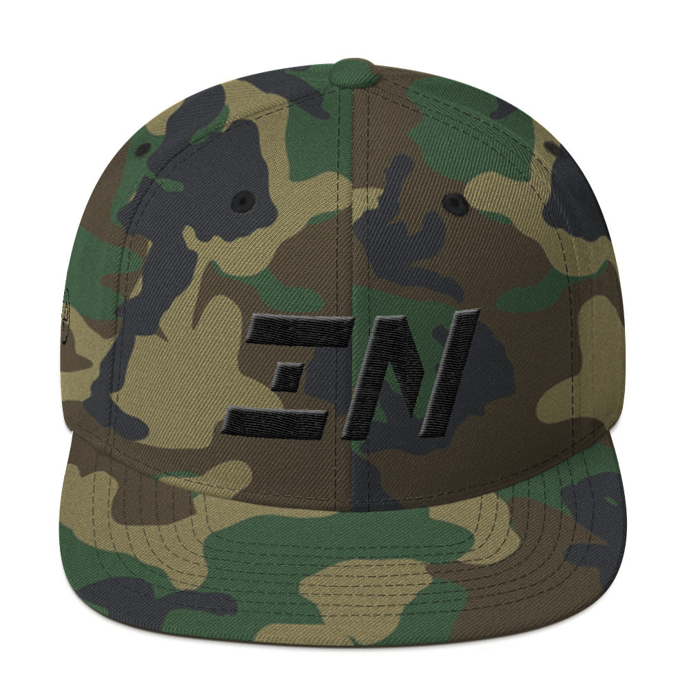 Indiana - Flat Brim Hat - Black Embroidery - IN - Many Hat Color Options Available