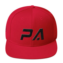 Pennsylvania - Flat Brim Hat - Black Embroidery - PA - Many Hat Color Options Available