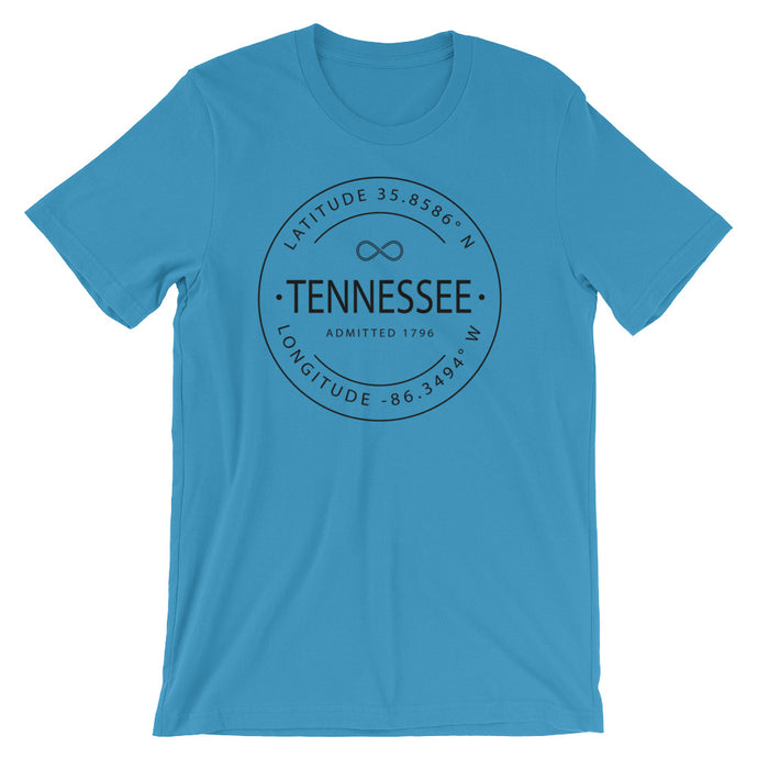 Tennessee - Short-Sleeve Unisex T-Shirt - Latitude & Longitude