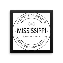 Mississippi - Framed Print - Latitude & Longitude