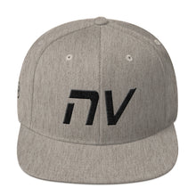 Nevada - Flat Brim Hat - Black Embroidery - NV - Many Hat Color Options Available