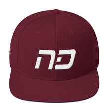 North Dakota - Flat Brim Hat - White Embroidery - ND - Many Hat Color Options Available