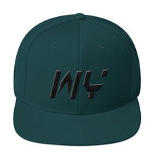 Wyoming - Flat Brim Hat - Black Embroidery - WY - Many Hat Color Options Available