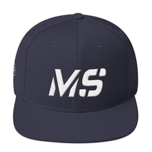 Mississippi - Flat Brim Hat - White Embroidery - MS - Many Hat Color Options Available
