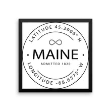 Maine - Framed Print - Latitude & Longitude