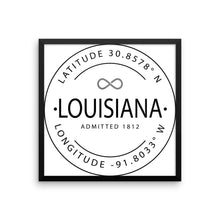 Louisiana - Framed Print - Latitude & Longitude