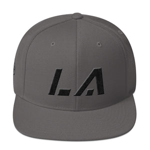 Louisiana - Flat Brim Hat - Black Embroidery - LA - Many Hat Color Options Available